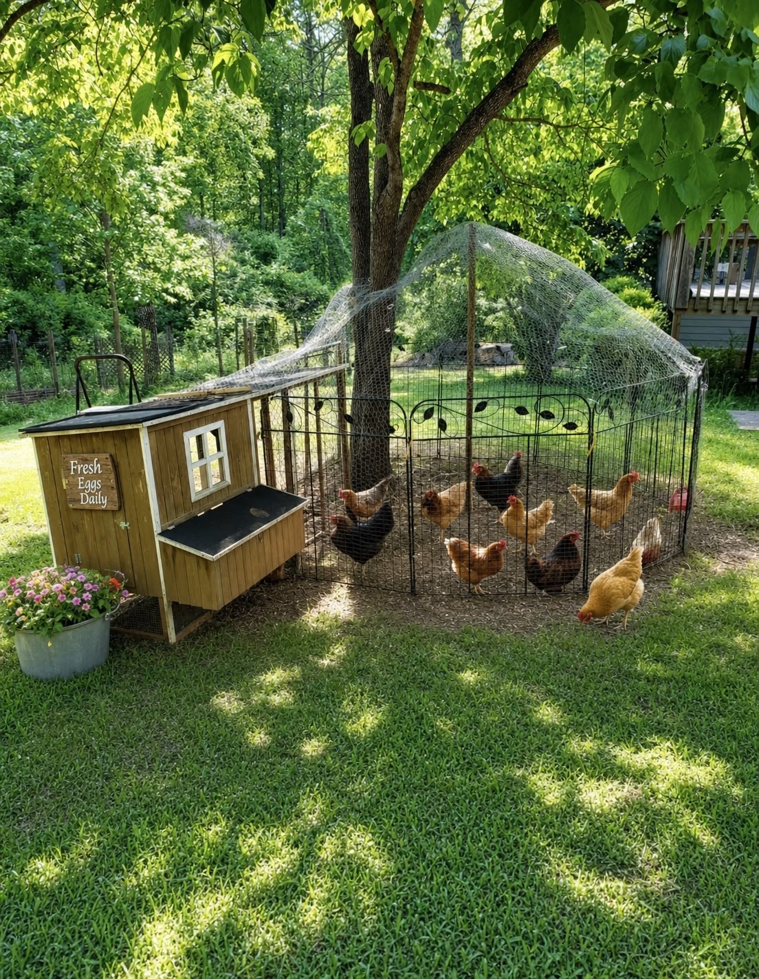Chicken coop with hens — Fresh Eggs Daily