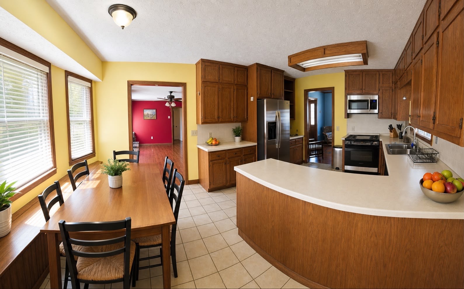 Spacious shared kitchen with dining table